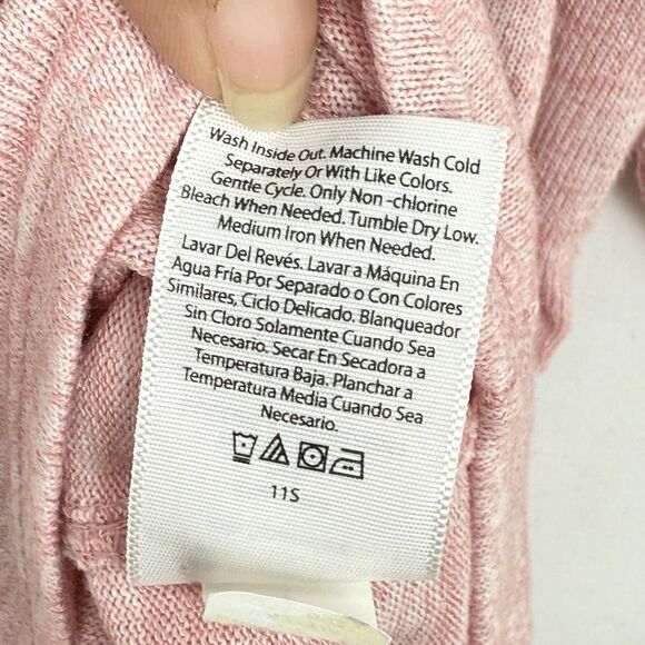 Time & Tru Top Womens Size XL Pink Knit Round Neck Round Hem Long Sleeve - Picture 14 of 16